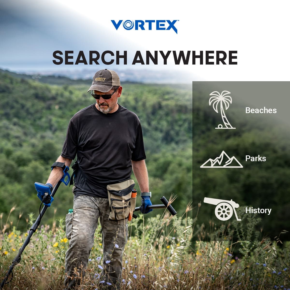 Tokat Garrett Vortex VX5 Dedektör - Vortex ekran düzeni, hedef ID okumayı sade tutarak yeni kullanıcıyı hızlandırır.