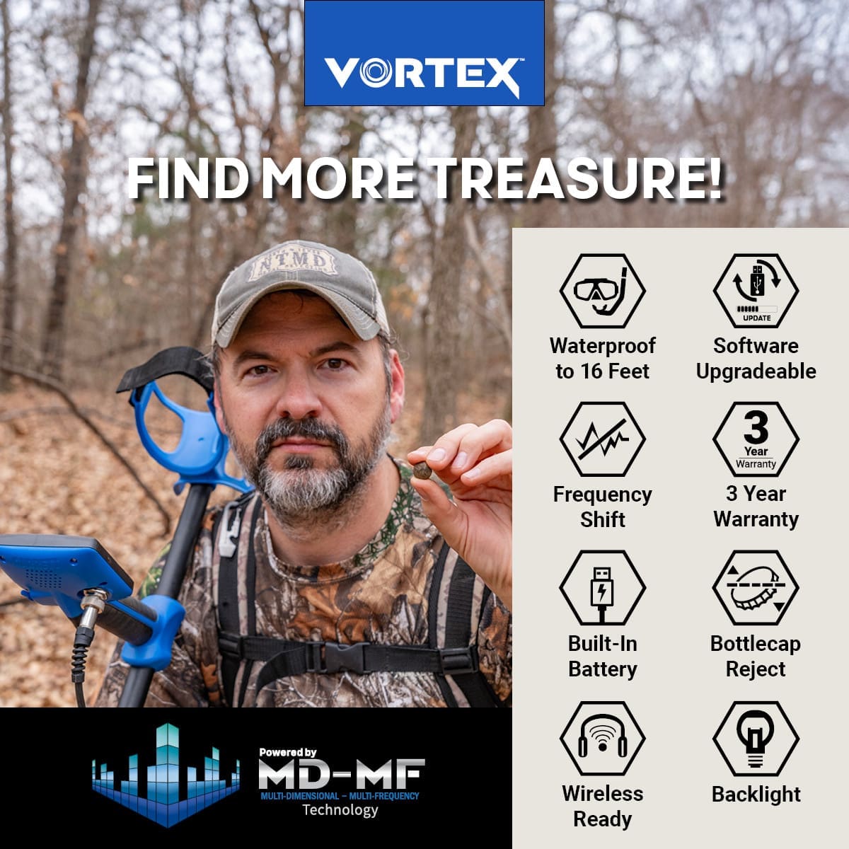 Tokat Garrett Vortex VX7 Dedektör - Vortex VX7, sahil, park ve tarla arasında geçiş yapan kullanıcı için dengeli güç noktasıdır.
