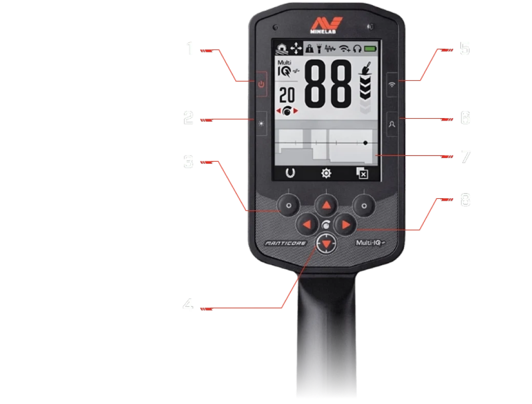 Tokat Minelab Manticore - Ekran arayüzü